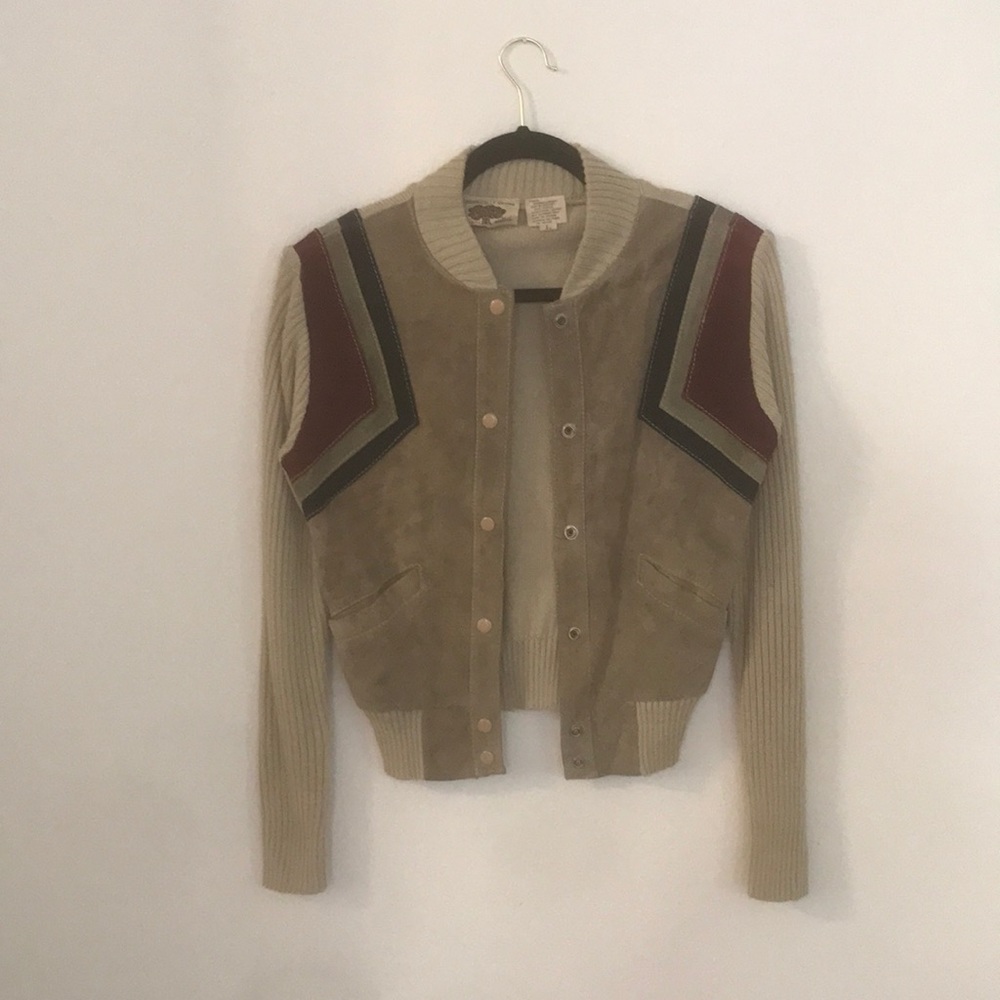 INCREDIBLE 70s Suede + Acrylic Jacket